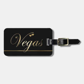 Black and Gold Las Vegas Luggage Tag