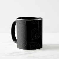 Black and Gold Leaf Pattern Coffee
