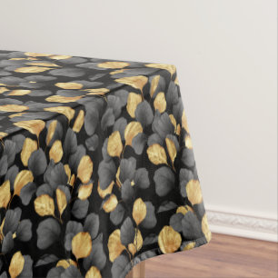 Black and gold leaves. Pattern Tablecloth