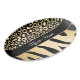 Black and Gold Leopard and Zebra Pattern Porcelain Serving Platter (Angled)