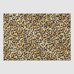 Black and Gold Leopard Print Cheetah Animal Print  Tissue Paper
