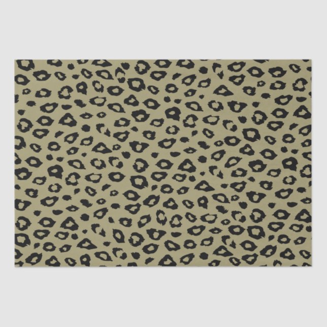 Black and Gold Leopard Print Tissue Paper (Front)
