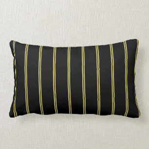 Black and Gold Lines Lumbar Pillow