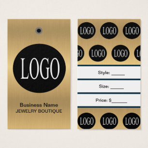 Black and Gold Logo Jewellery Price Tags