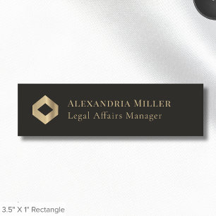 Black and Gold Logo Name Tag