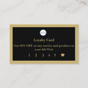  Black And Gold Logo Punch Loyalty Card