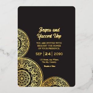 Black and gold luxury invitation card Gold Foil