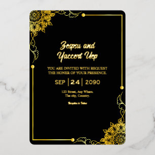 Black and gold luxury invitation Gold Foil Design