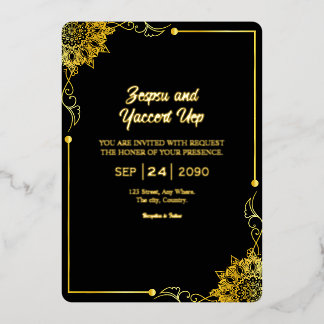 Black and gold luxury invitation Gold Foil Design