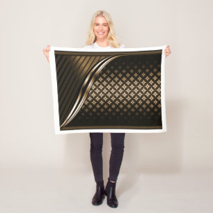 Black and Gold Luxury Pattern Fleece Blanket