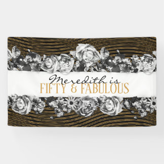 Black and Gold Luxury Personalized 50 And Fabulous Banner