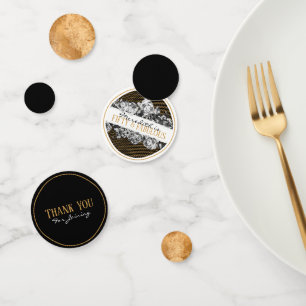 Black and Gold Luxury Personalized 50 And Fabulous Confetti