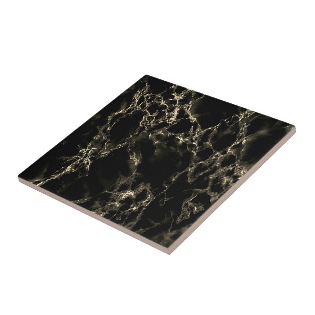 Black and Gold Marble Ceramic Tile (Side)