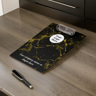 Black and gold marble clipboard