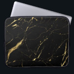 Black and Gold Marble Designer Laptop Sleeve<br><div class="desc">A black and faux gold marble pattern feels luxurious and rich on this stylish laptop sleeve. Art and design © 1201AM Design Studio</div>