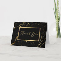 Black and Gold Marble Designer Thank You Card