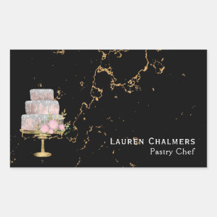 Black and Gold Marble Fancy Cake Pastry Chef Sticker
