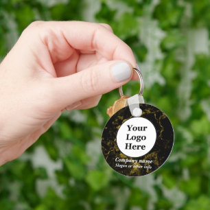 Black and gold marble  keychain