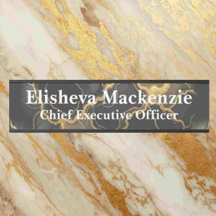 Black and Gold Marble Office Door Sign Name Plate