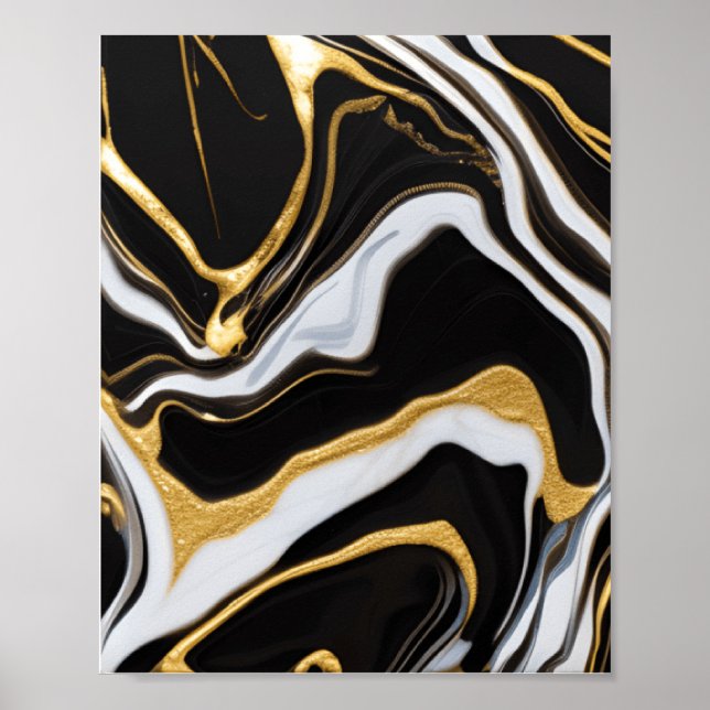 Black and Gold Marble   Poster (Front)