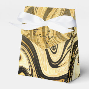 Black and Gold Marble Thank You Favor Box