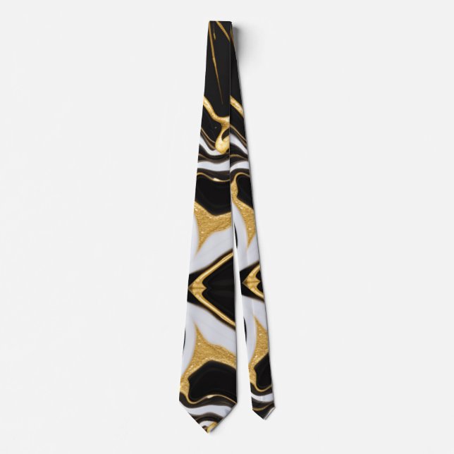 Black and Gold Marble   Tie (Front)