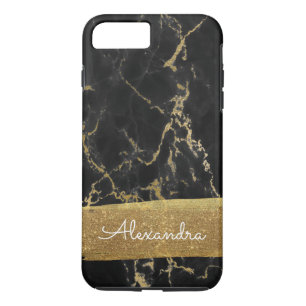 Black and Gold Marble with Gold Foil and Glitter Case-Mate iPhone Case