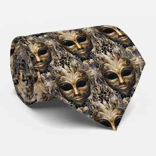 Black and Gold Mardi Gras Steampunk Neck Tie