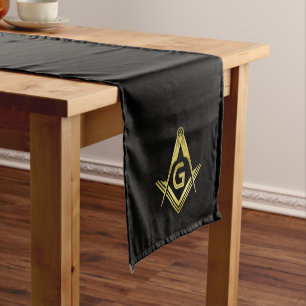 Black and Gold Masonic Table Runners   Freemason