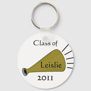Black and Gold Megaphone Cheerleader KeyChain