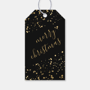 Black and gold Merry Christmas Gift Tags
