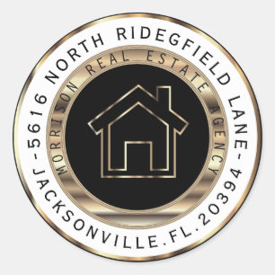Black and Gold Metal Realtor Address Labels