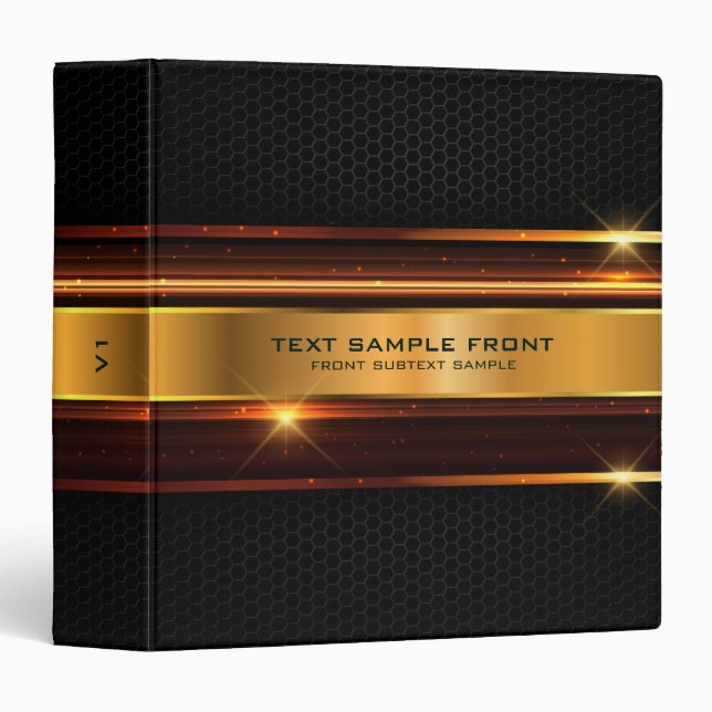 Black and gold metallic geometric design binder (Front/Spine)