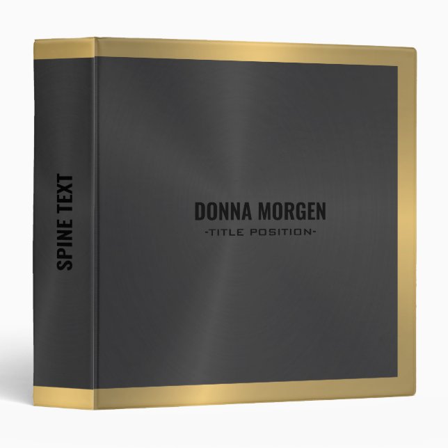 Black and gold metallic texture 3 ring binder (Front/Spine)