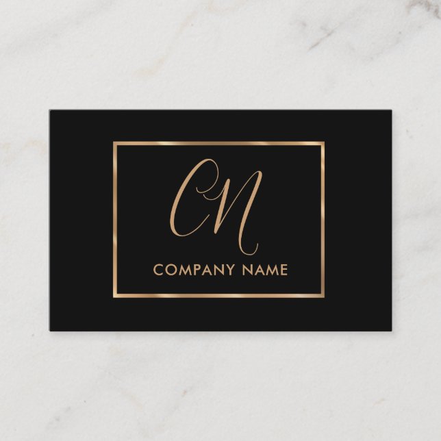 Black and Gold Minimalist Business Card (Front)