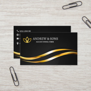 Black and Gold Minimalist Elegant Business Card