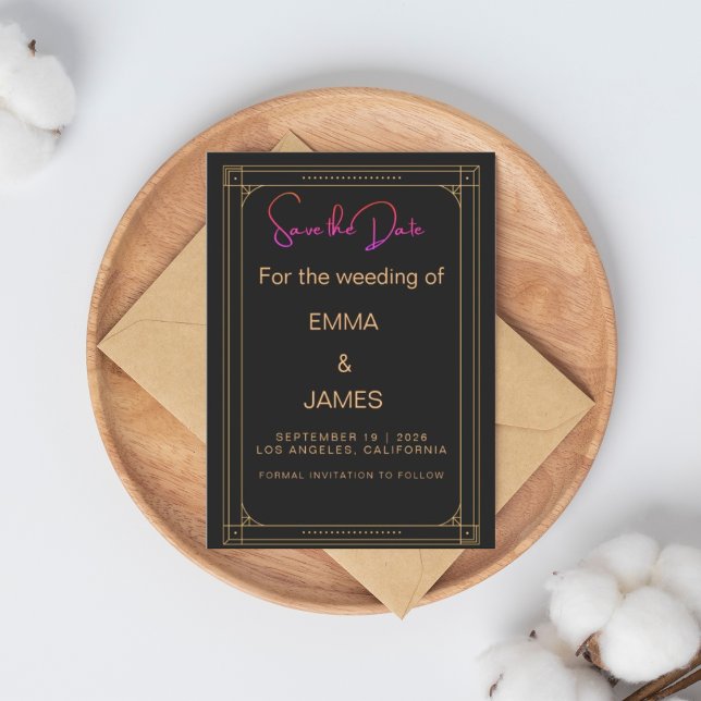  Black and Gold Minimalist Elegant Weeding  Invitation (Creator Uploaded)