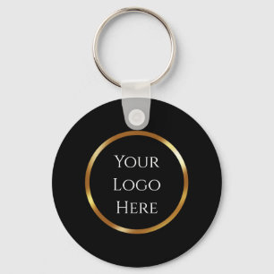 Black And Gold Minimalist QR code Keychain