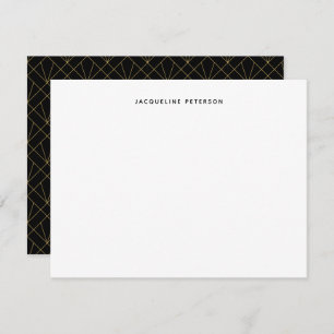 Black And Gold Modern Art Deco Fan Pattern  Card