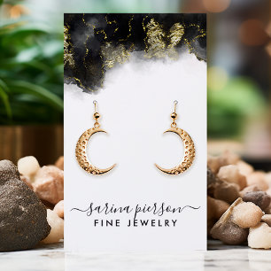 Black And Gold Modern Art Jewellery Earring Displa Business Card
