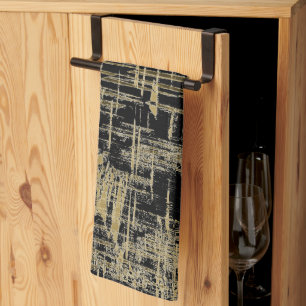 Black and Gold Modern Art Kitchen Towel