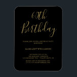 Black and Gold Modern Elegance Photo 60th Birthday Magnet<br><div class="desc">Modern Elegance 60th Birthday Invitation</div>