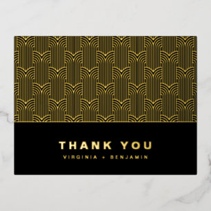 Black and Gold Modern Foil Thank You Card