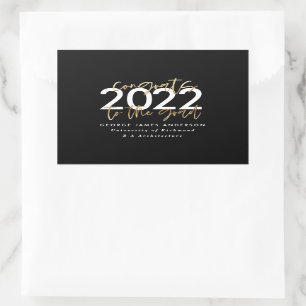 Black and gold modern script stylish graduation  s sticker