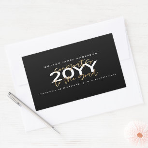 Black and gold modern script stylish graduation  sticker