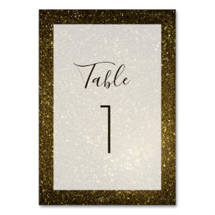 Black and Gold Modern Wedding Table Number