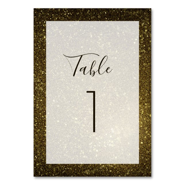 Black and Gold Modern Wedding Table Number (Front)