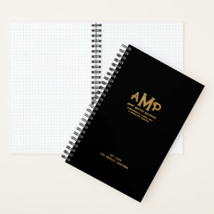 Black and Gold Monogram Bullet Page Journal
