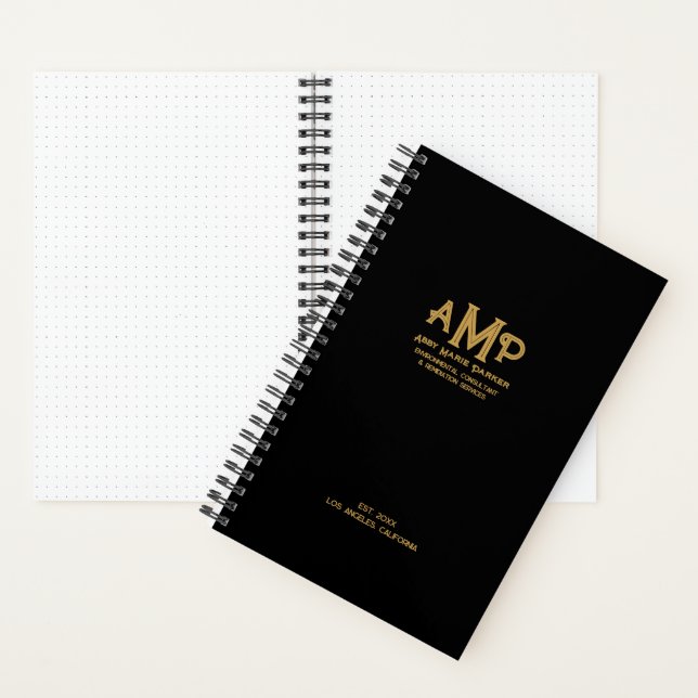 Black and Gold Monogram Bullet Page Journal (Inside)