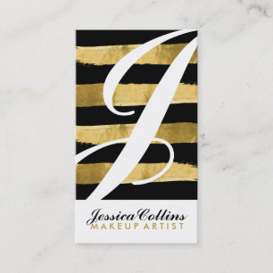 Black and Gold Monogram Business Cards